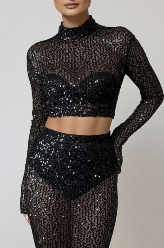 Black Sequin Top