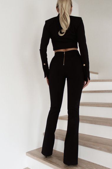 HIGH-WAISTED TROUSERS WITH GOLD-TONE BUTTONS
